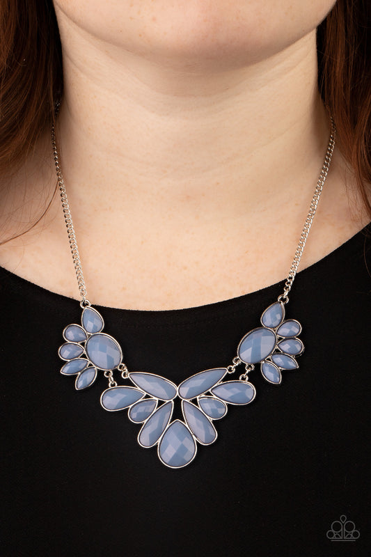 A Passing FAN-cy Blue statement necklace, alternate view