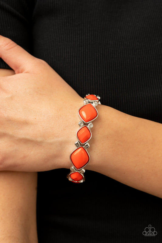 Boldly BEAD-azzled Orange stretch bracelet, alternate view