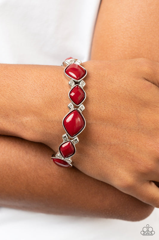 Boldly BEAD-azzled Red stretch bracelet, alternate view