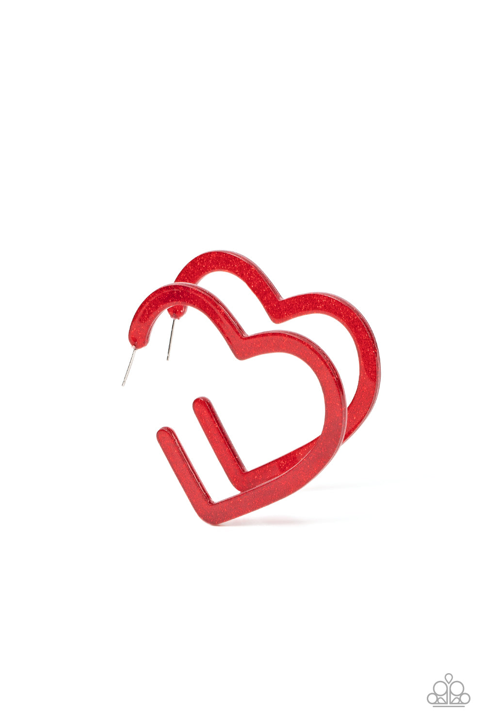 Heart-Throbbing Twinkle Red hoop earrings