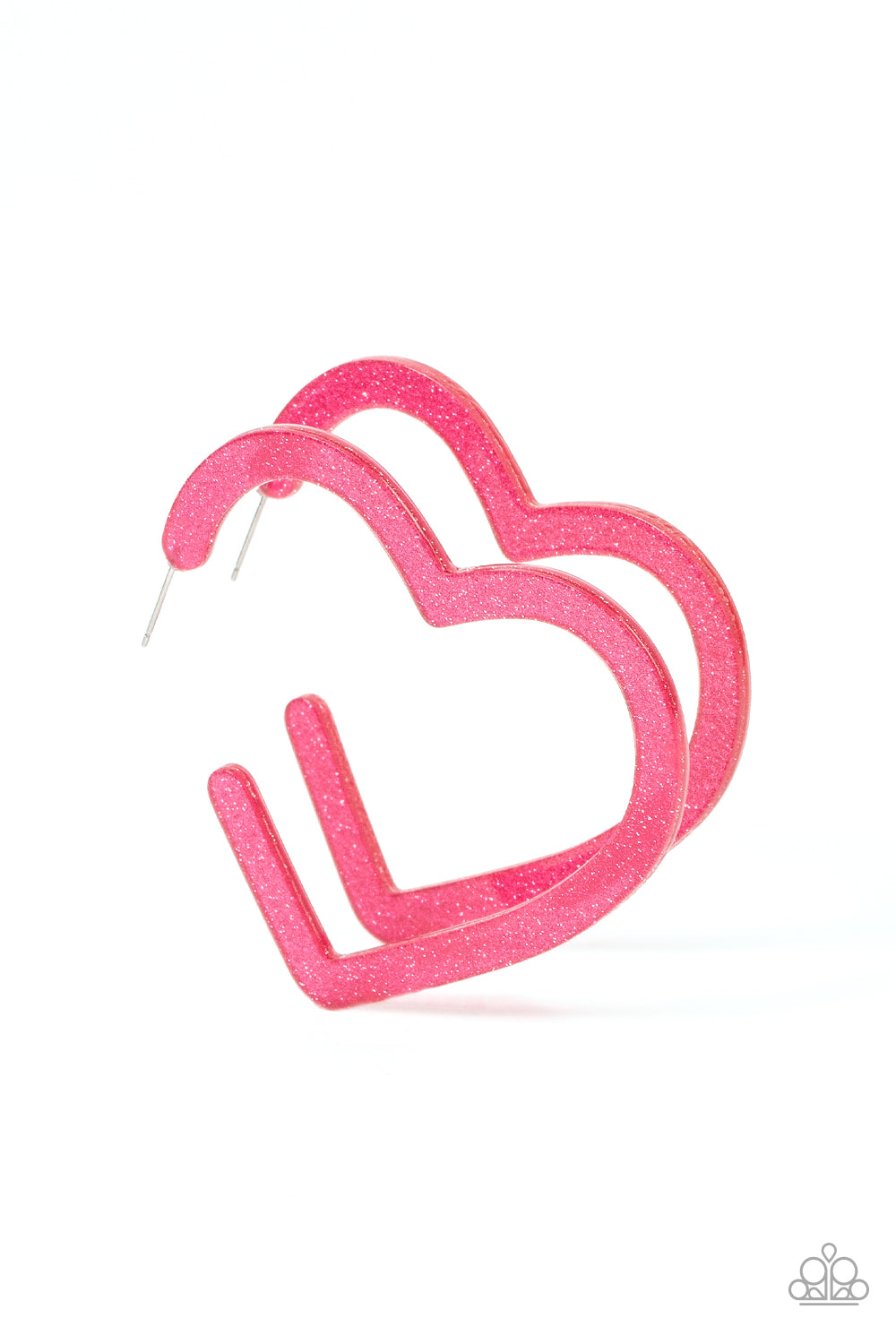 Heart-Throbbing Twinkle Pink hoop earrings