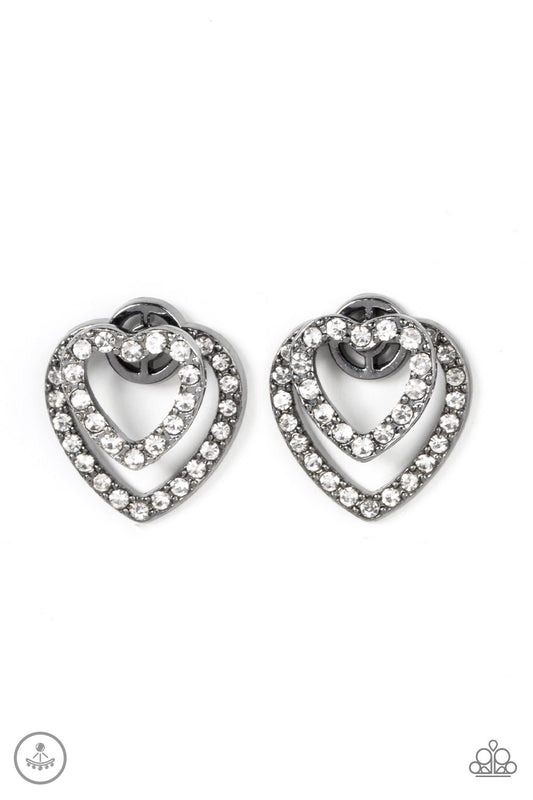 Ever Enamored Black post earrings
