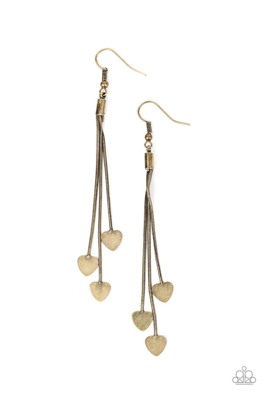Higher Love Brass dangle earrings