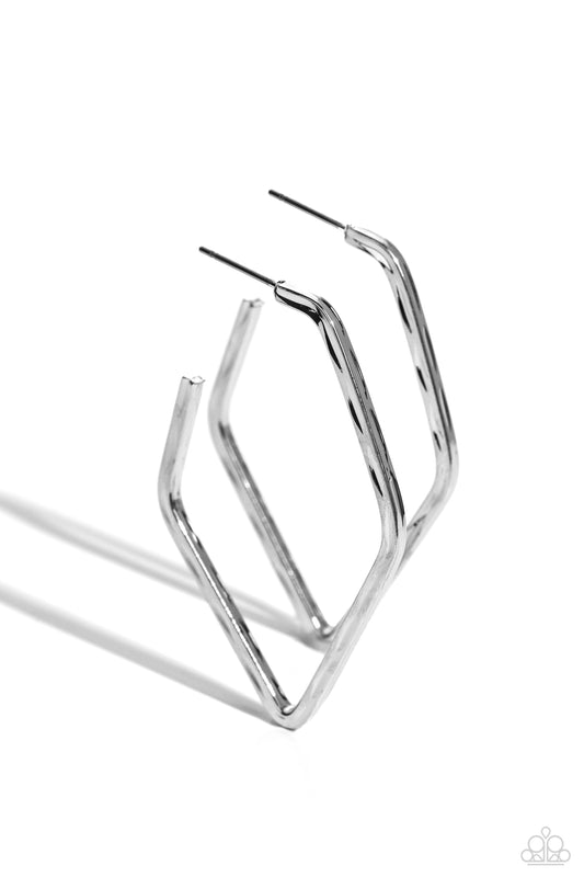 Winning Edge Silver hoop earrings