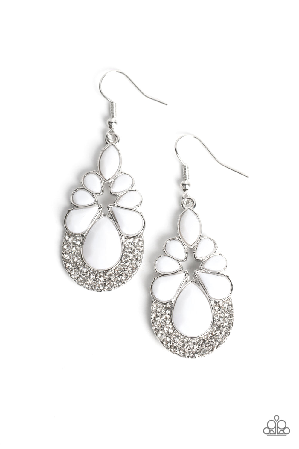 Beachfront Formal White dangle earrings