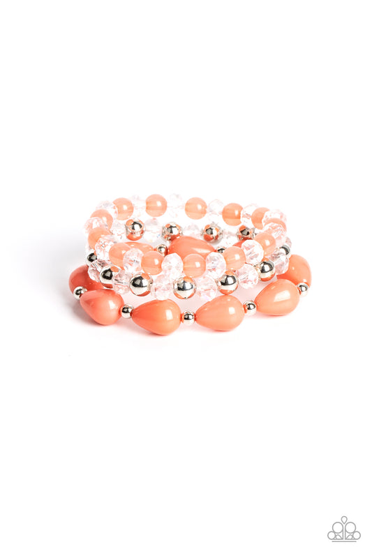 Beachside Brunch Orange stretch bracelet