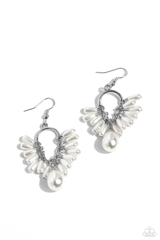 Ahoy There! White dangle earrings