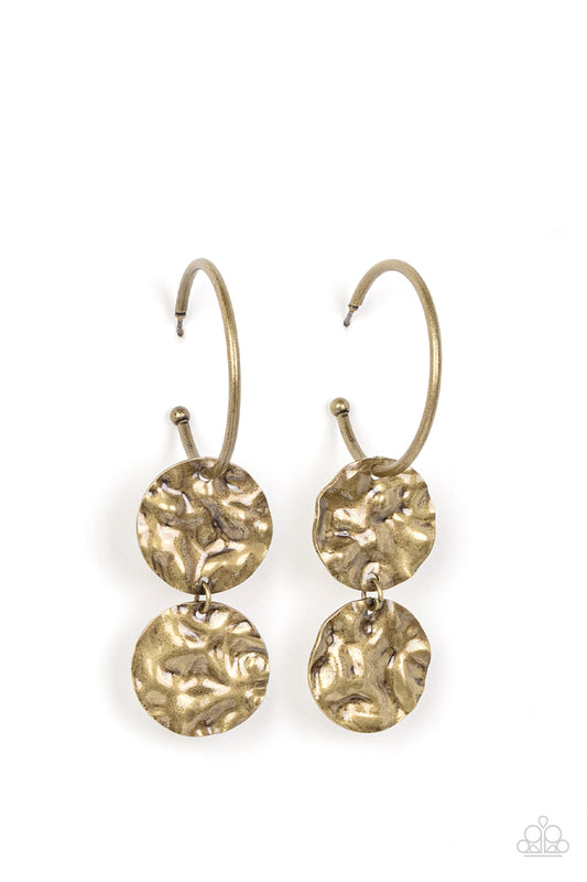 Sending Shock Waves Brass hoop earrings