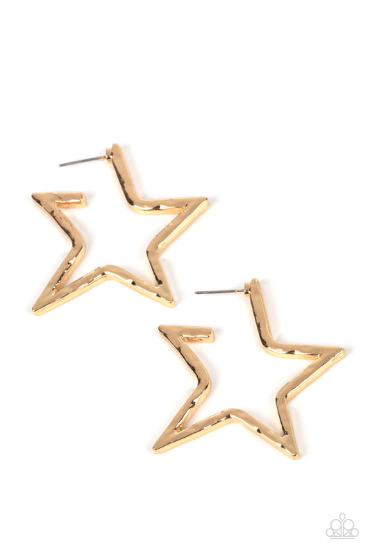All-Star Attitude Gold hoop earrings, alternate view