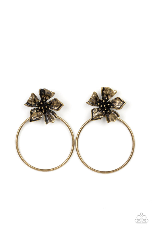 Buttercup Bliss Brass hoop earrings