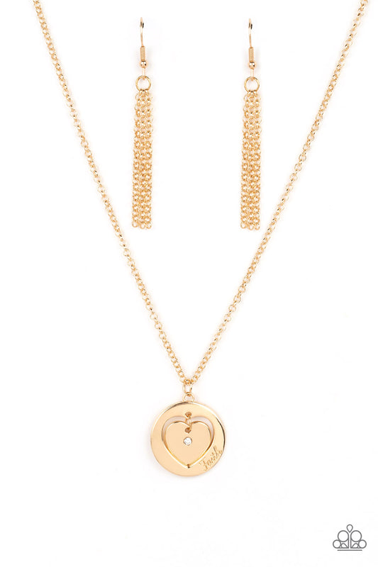 Heart Full of Faith Gold pendant necklace