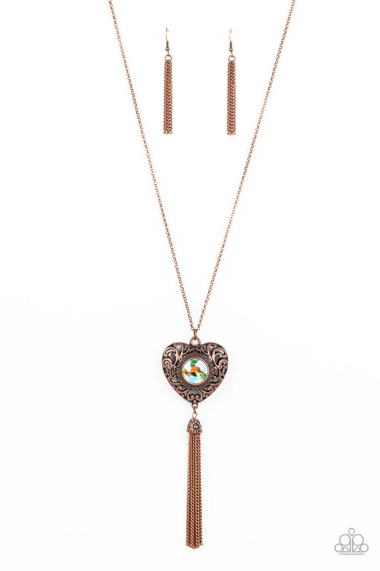 Prismatic Passion Copper pendant necklace