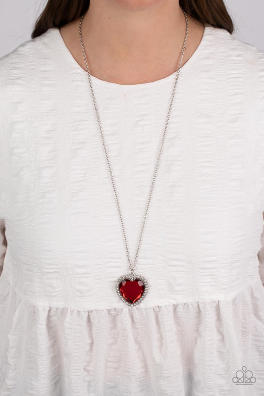 Prismatically Twitterpated Red statement necklace, alternate view