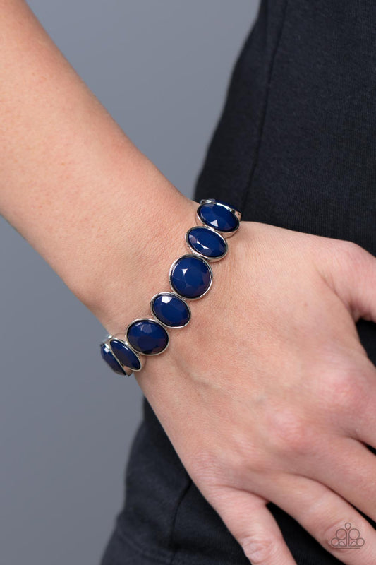 Whimsical Glow Blue stretch bracelet, alternate view