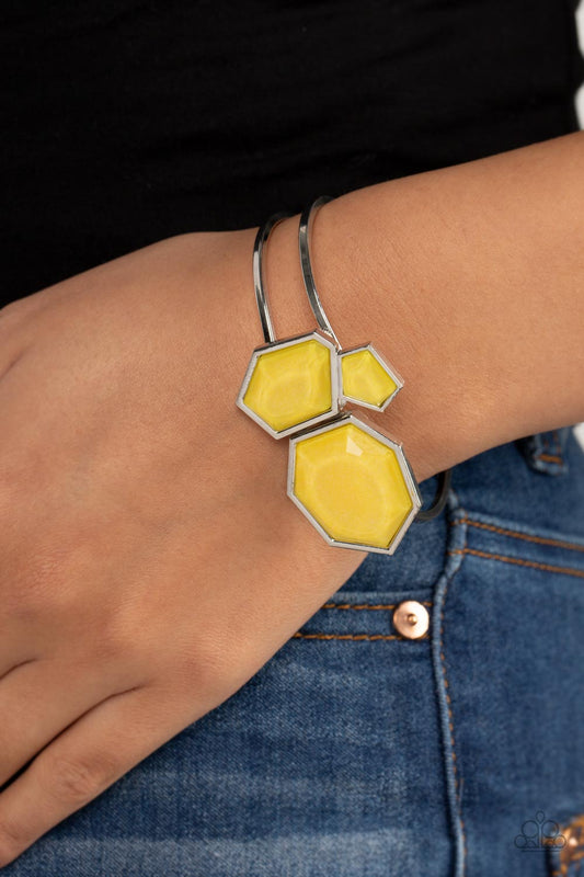 Tourist TRAPEZOID Yellow cuff bracelet, alternate view