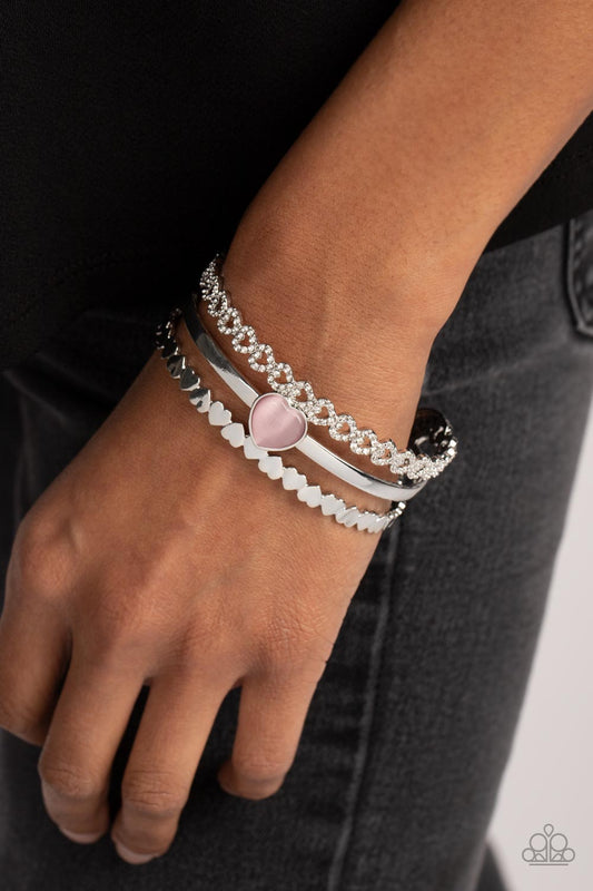 You Win My Heart Pink cuff bracelet, alternate view