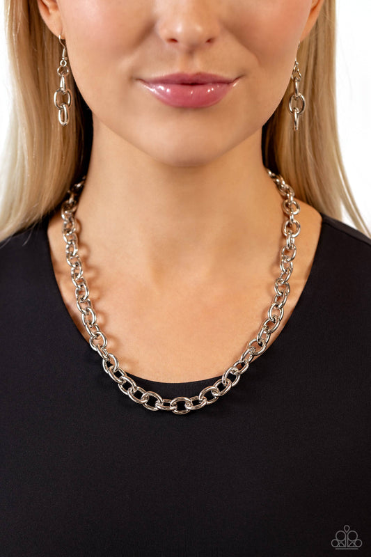 Things Have CHAIN-ged Silver statement necklace, alternate view