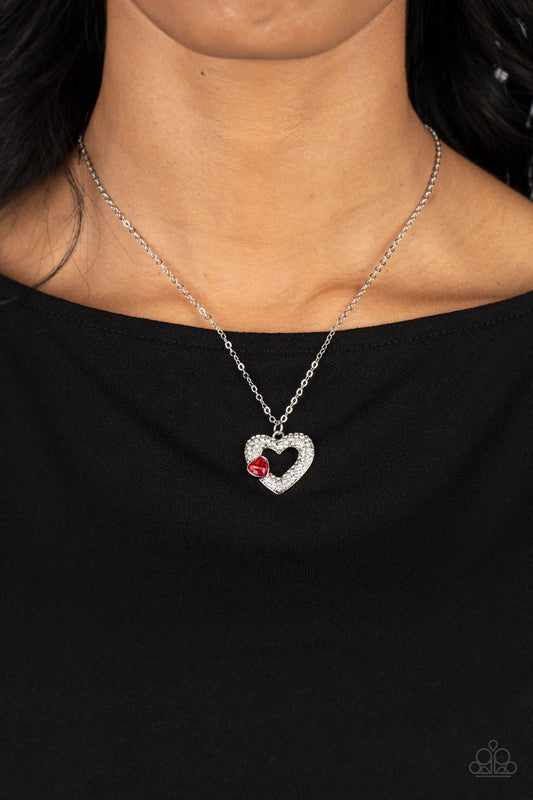 Bedazzled Bliss Red statement necklace, alternate view