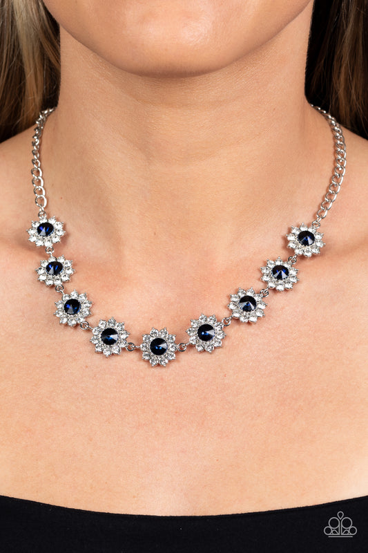 Blooming Brilliance Blue statement necklace, alternate view