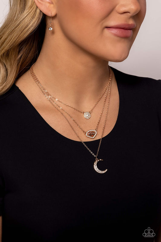 Lunar Lineup Rose Gold pendant necklace, alternate view
