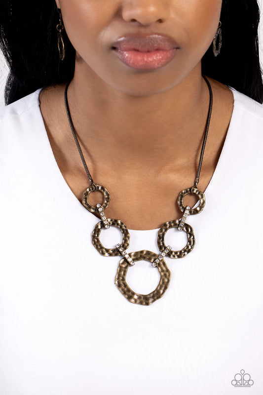 Rounded Redux Brass statement necklace, alternate view