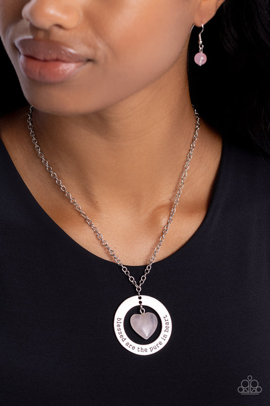 Beatitude Boho Pink pendant necklace, alternate view