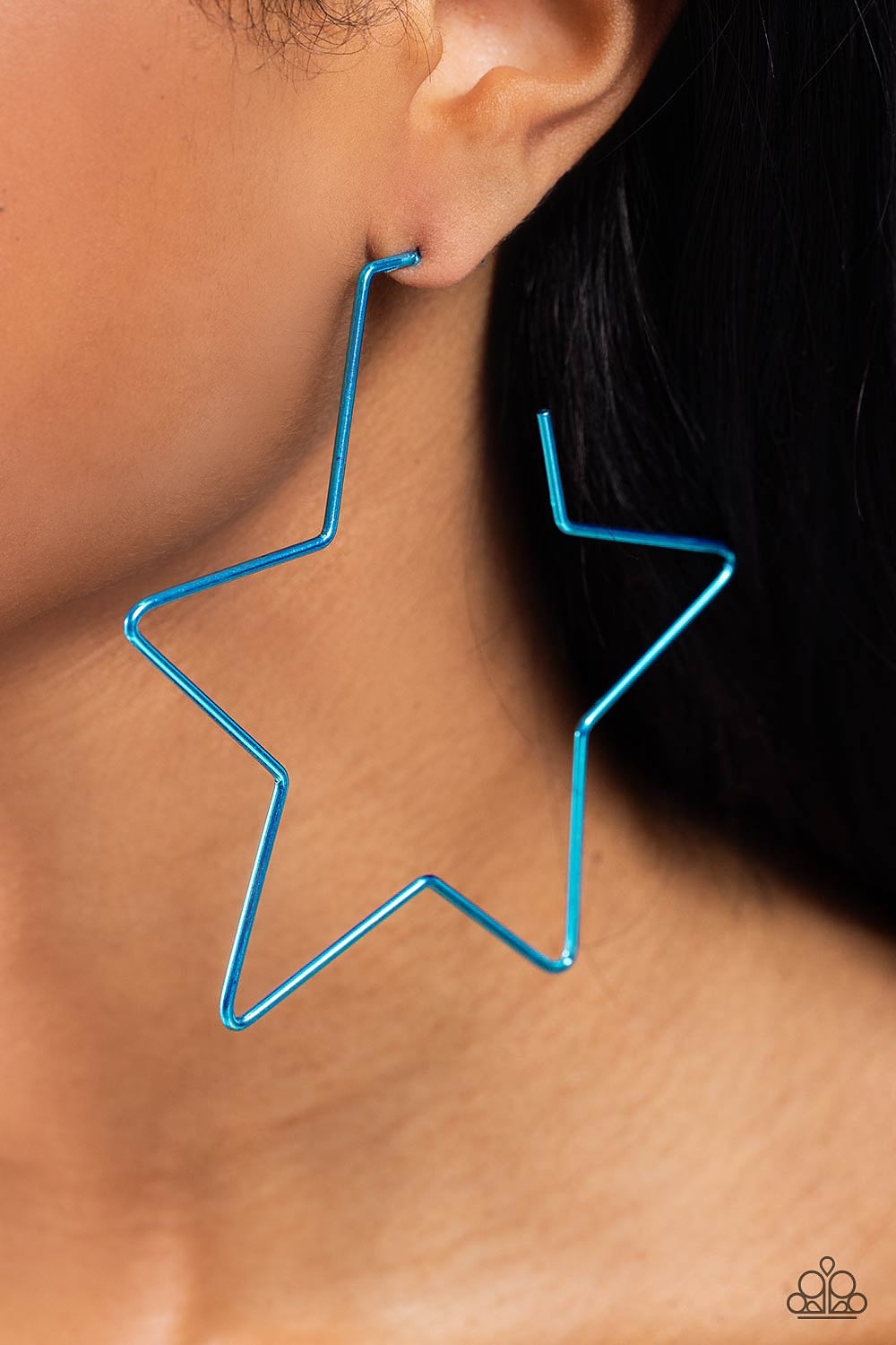 Starstruck Secret Blue hoop earrings, alternate view