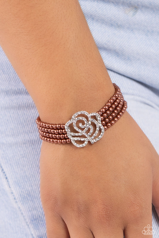 Regal Rose Brown statement bracelet, alternate view