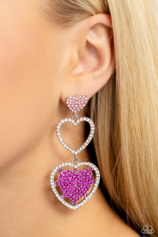 Couples Celebration Pink post earrings, alternate view