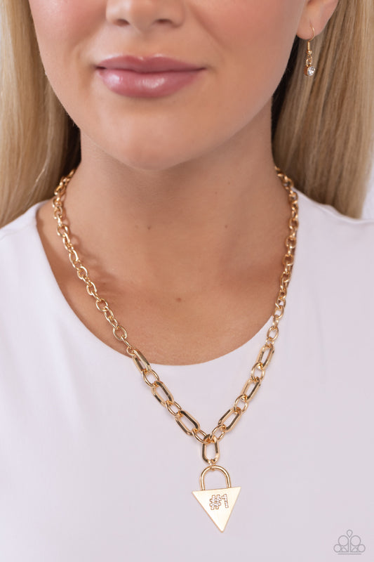 Your Number One Follower Gold pendant necklace, alternate view