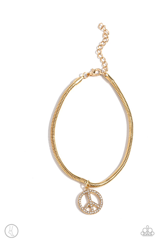 Pampered Peacemaker Gold anklet