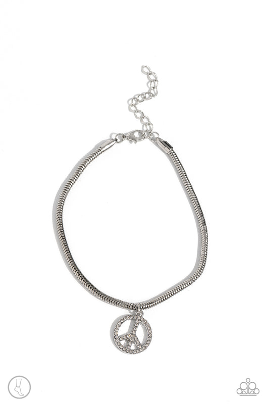 Pampered Peacemaker White anklet