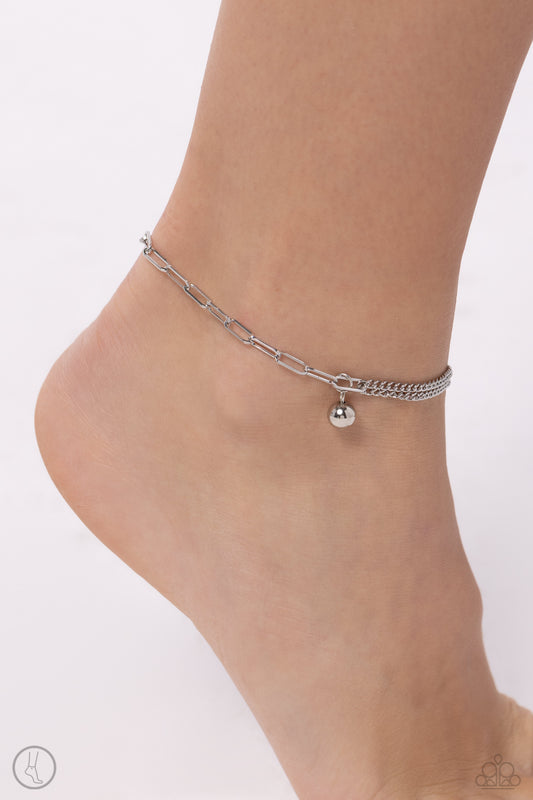 Solo Sojourn Silver anklet, alternate view