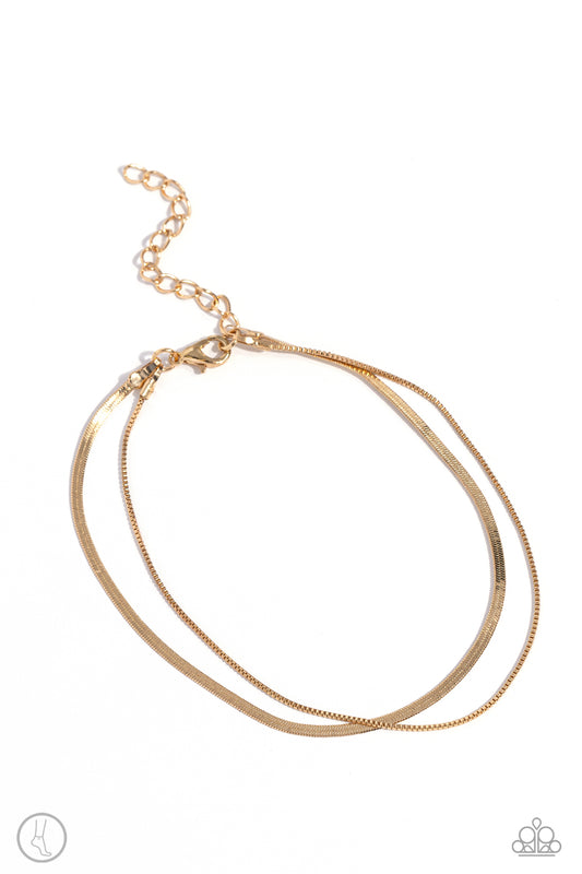 Glistening Gauge Gold anklet