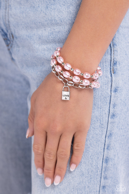 LOVE-Locked Legacy Pink statement bracelet, alternate view