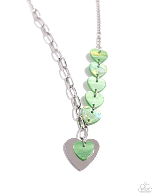 HEART Of The Movement Green statement necklace