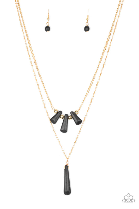 Basic Groundwork Black pendant necklace