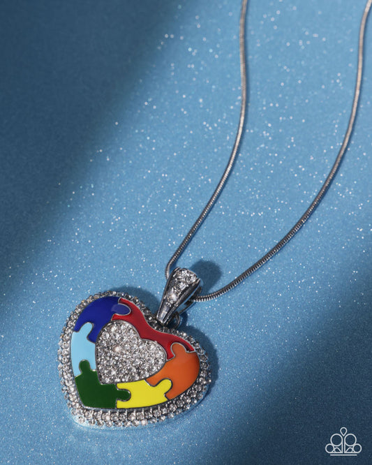 Puzzling Parallel Multi pendant necklace, alternate view