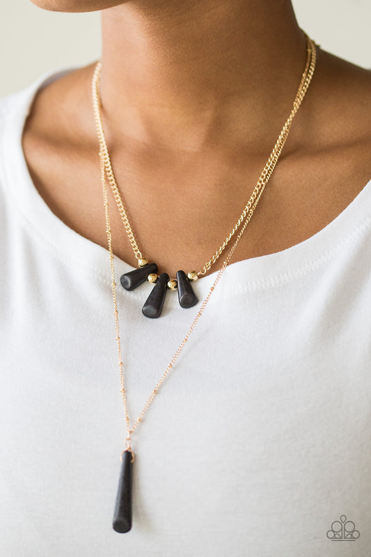 Basic Groundwork Black pendant necklace, alternate view