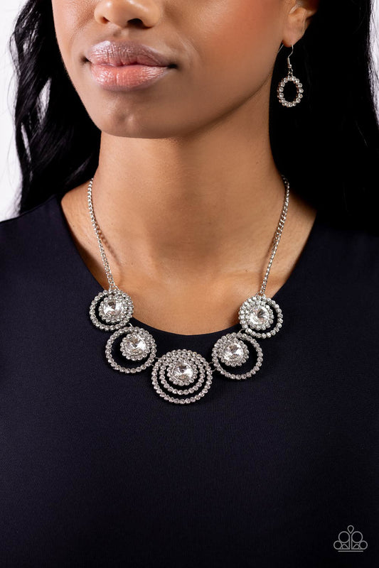 Dramatic Darling White statement necklace, alternate view