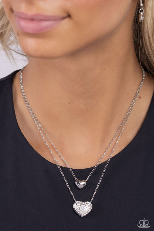 Mismatched Model White statement necklace, alternate view