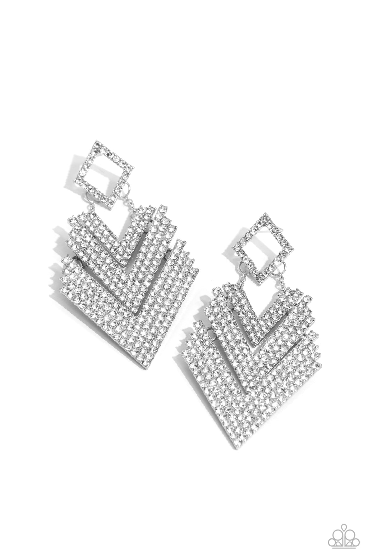 Cautious Caliber White earrings at Unique Diva Jewels Boutique