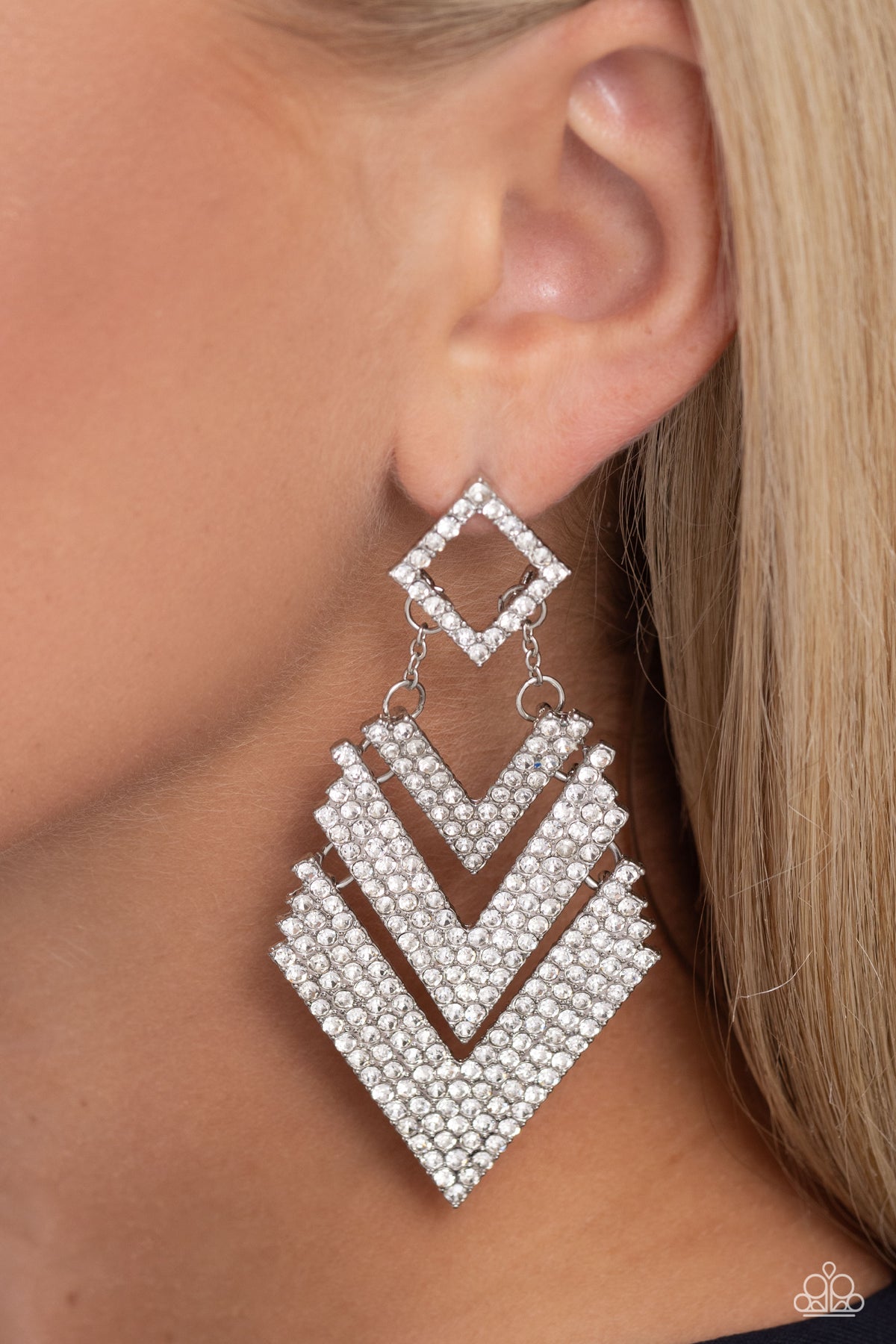 Cautious Caliber White earrings at Unique Diva Jewels Boutique