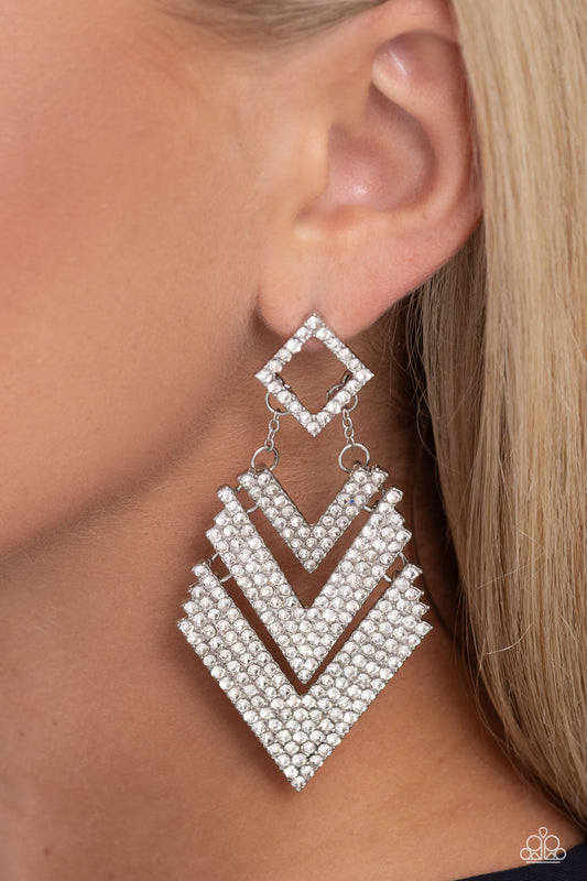 Cautious Caliber White earrings at Unique Diva Jewels Boutique