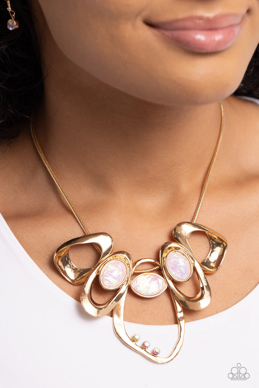 Gleaming Gala Gold statement necklace, alternate view