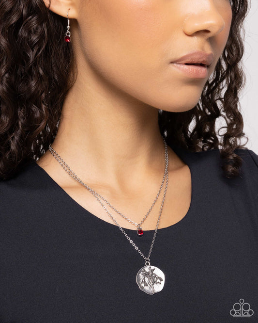 Birthstone Beauty Red pendant necklace, alternate view
