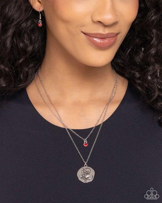 Birthstone Beauty Red pendant necklace, alternate view