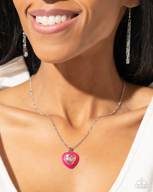 Heartfelt Hope Pink statement necklace, alternate view