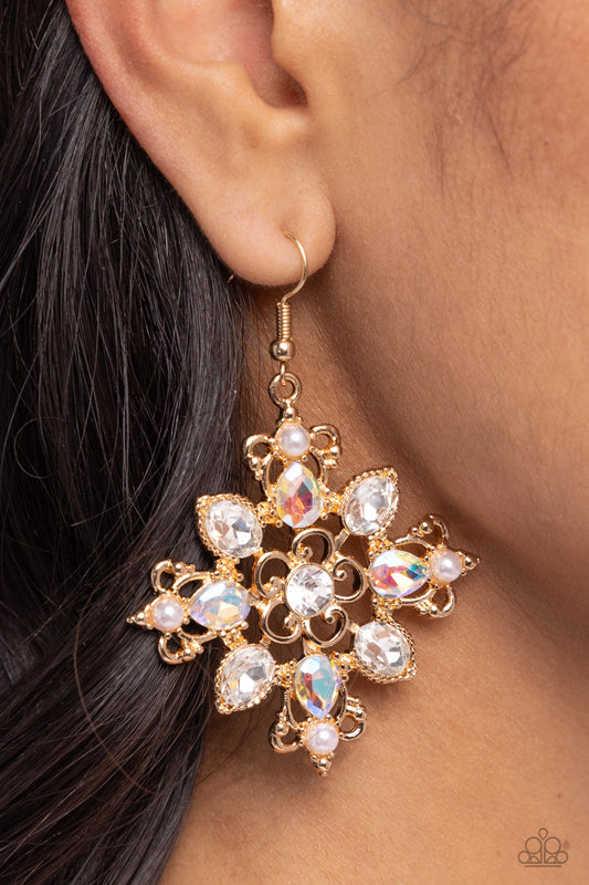 Fancy-Free Florals Gold dangle earrings, alternate view