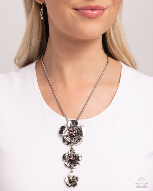 Wallflower Whimsy Purple statement necklace, alternate view